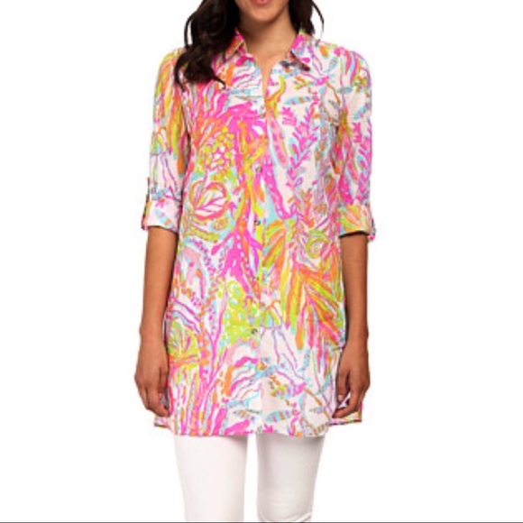 Lilly Pulitzer Jupiter Island Tunic Scuba To Cuba - Picture 4 of 8